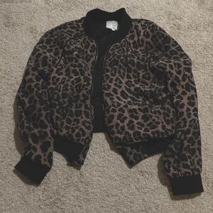 Joie leopard bomber jacket size small
